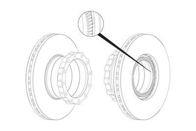 BRAKE DISC FERODO 17,5" Z=80 ABS